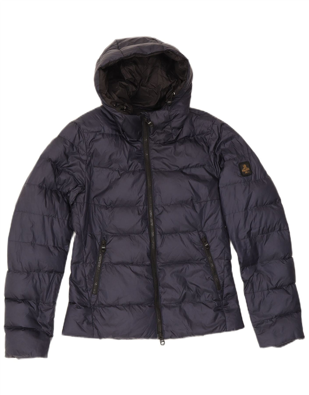 Jaqueta feminina acolchoada com capuz Refrigiwear IT 40 pequena azul marinho