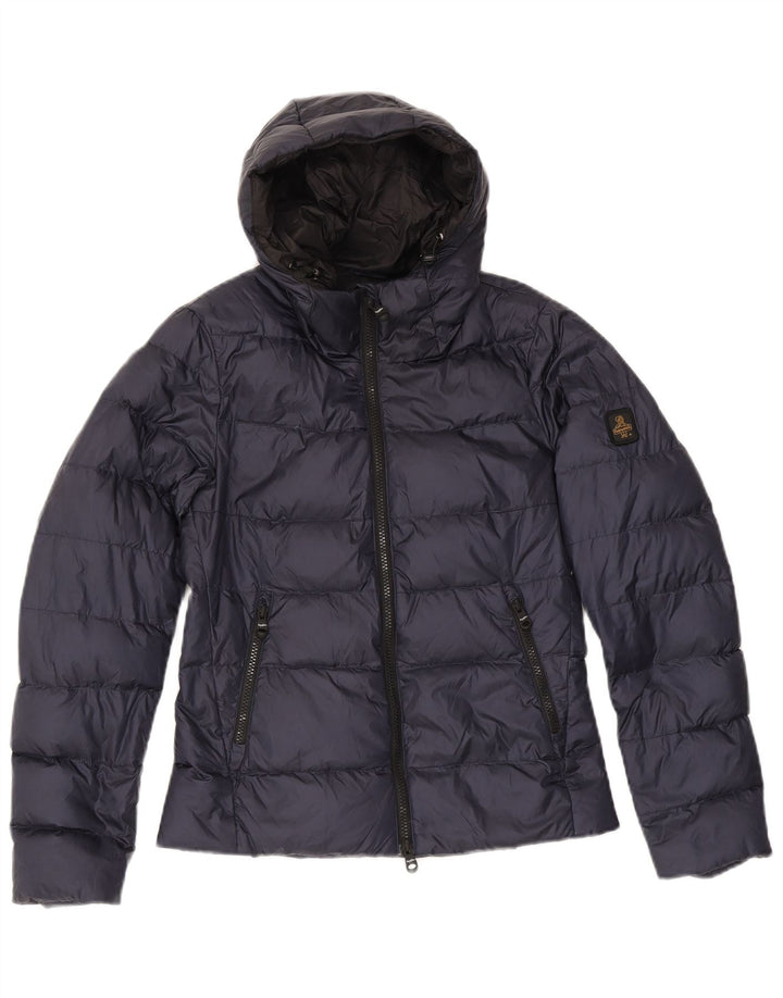 Jaqueta feminina acolchoada com capuz Refrigiwear IT 40 pequena azul marinho