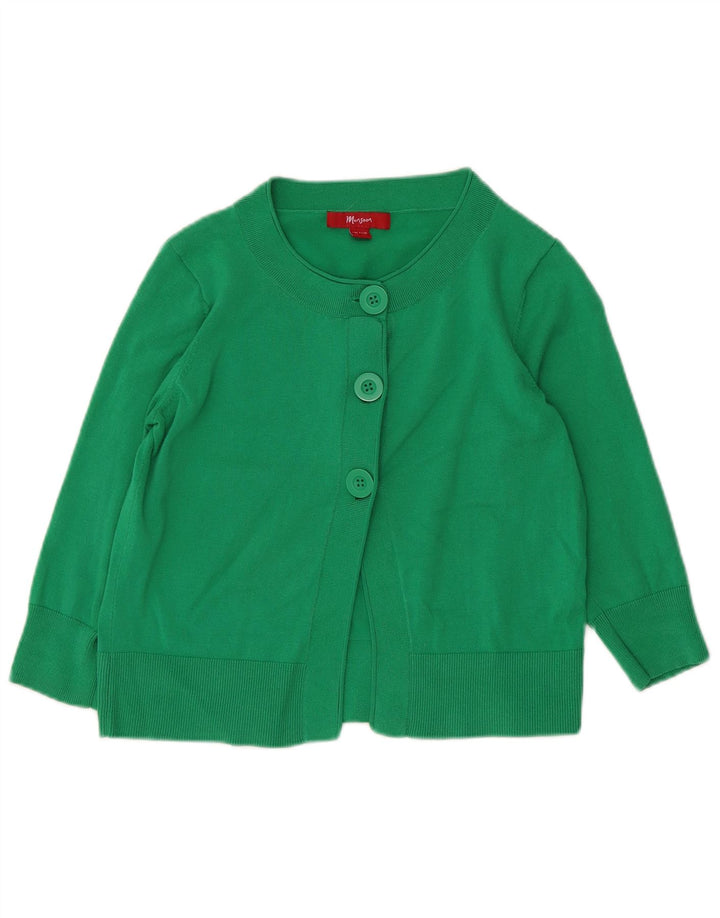 Suéter feminino Monsoon Crop Cardigan Reino Unido 12 algodão verde médio