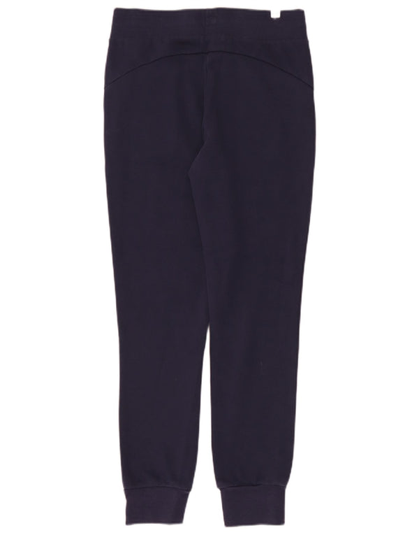 Calça de treino feminina Puma Joggers UK 10 pequeno algodão azul marinho