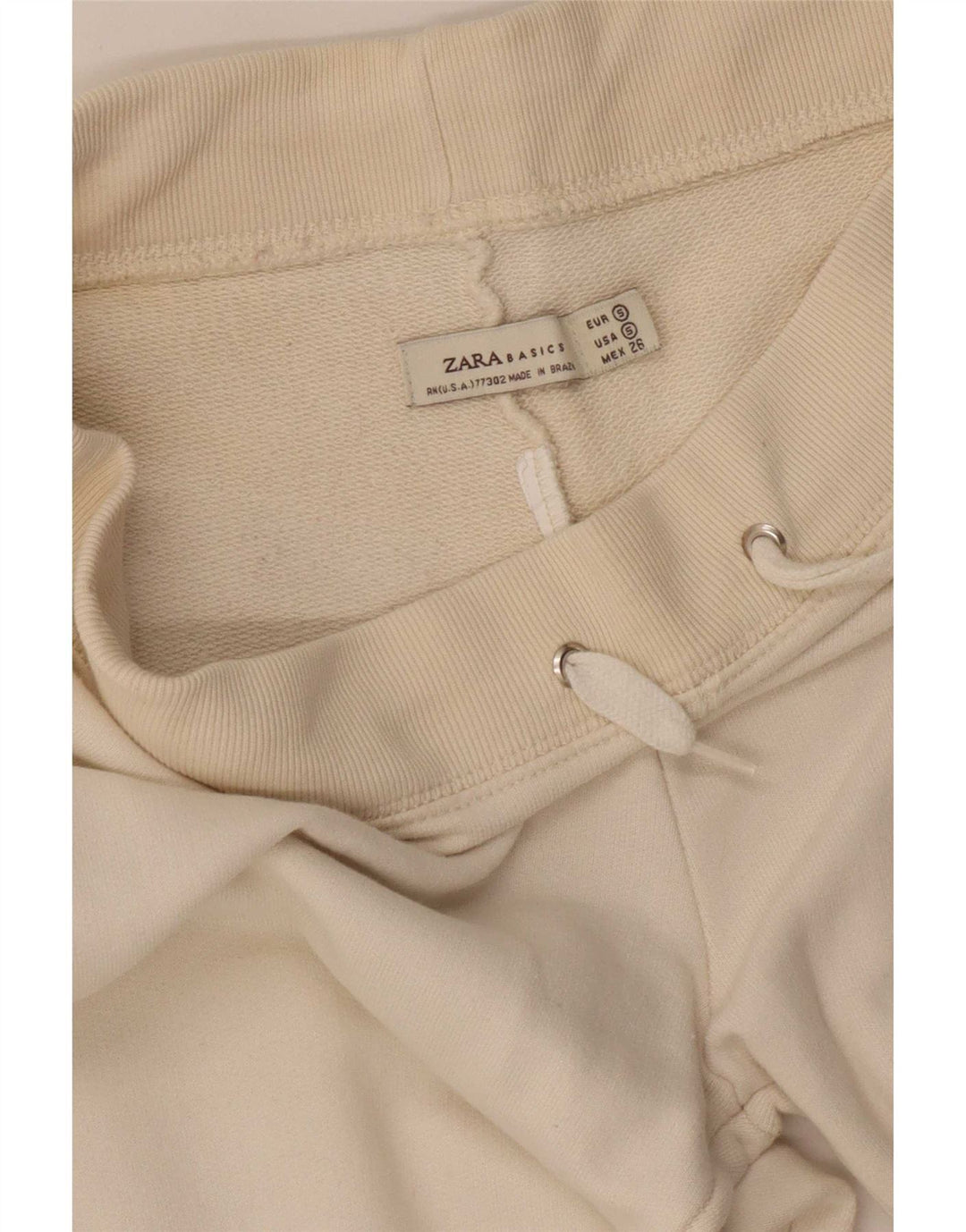 Calça de treino feminina Zara UK 8 pequena off white