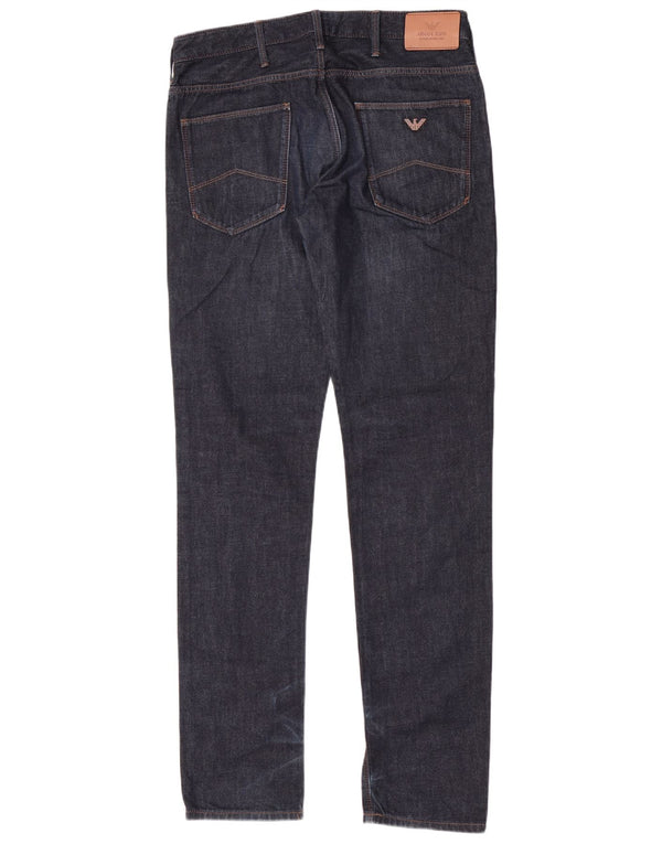 Armani Mens Slim Jeans W31 L33 Azul Marinho Algodão