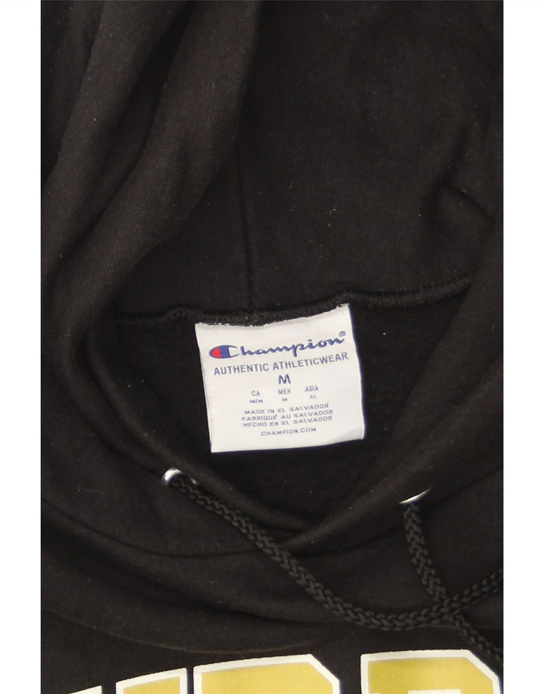 Jumper com capuz gráfico Purdue masculino da Champion, algodão preto médio