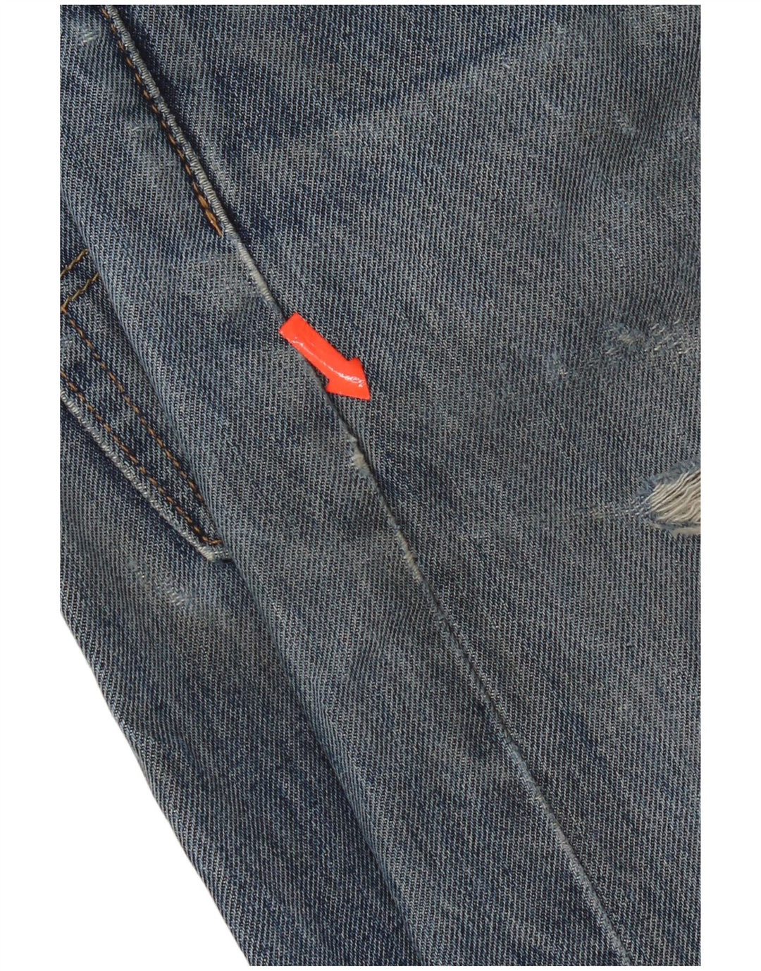 Levi's Masculino 505 Distressed Straight Jeans W33 L30 Azul Algodão