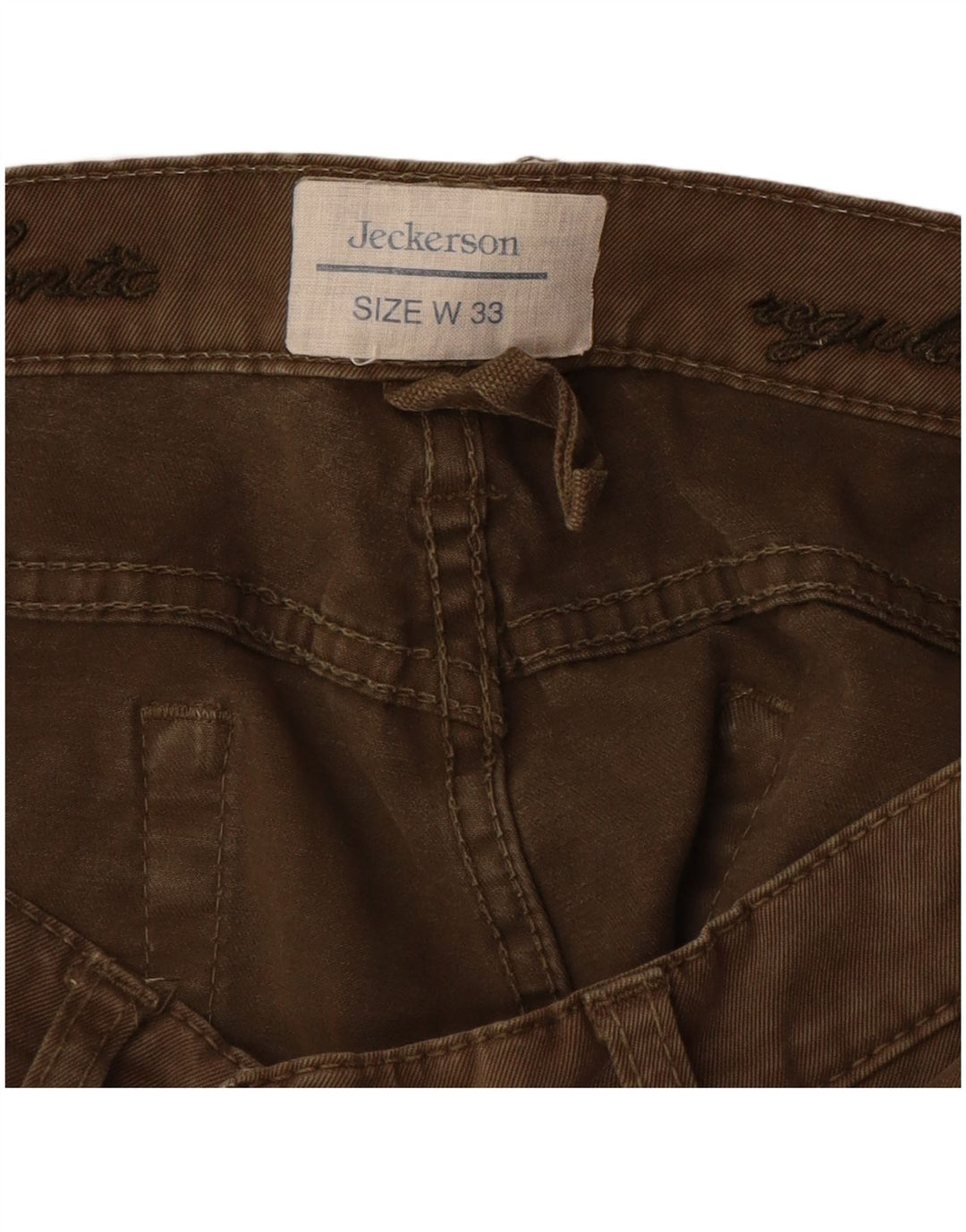 Calça feminina casual reta JECKERSON W33 L31 algodão marrom