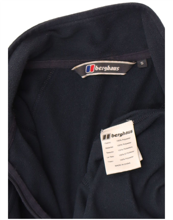 Berghaus Suéter masculino de lã com zíper e gola pequena azul marinho poliéster