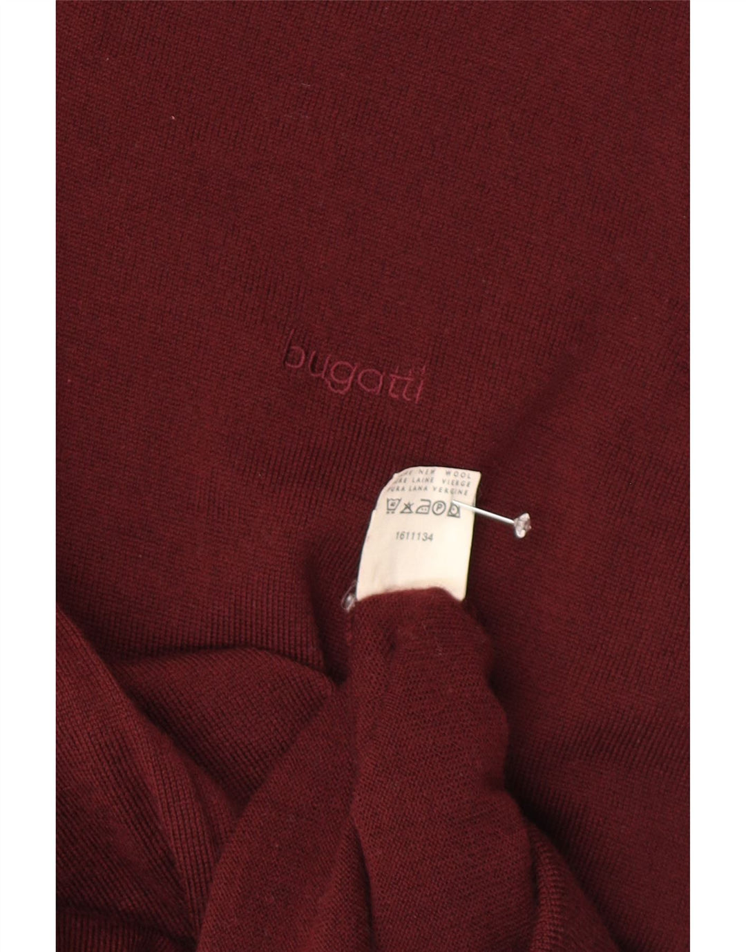 Bugatti Mens Vest Tank Top UK 40 Médio Lã Virgem Borgonha