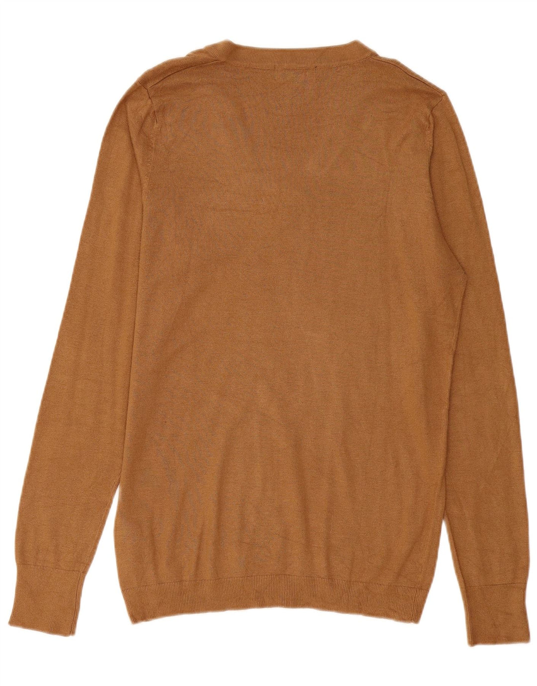 Zara Suéter masculino com decote em V grande viscose marrom