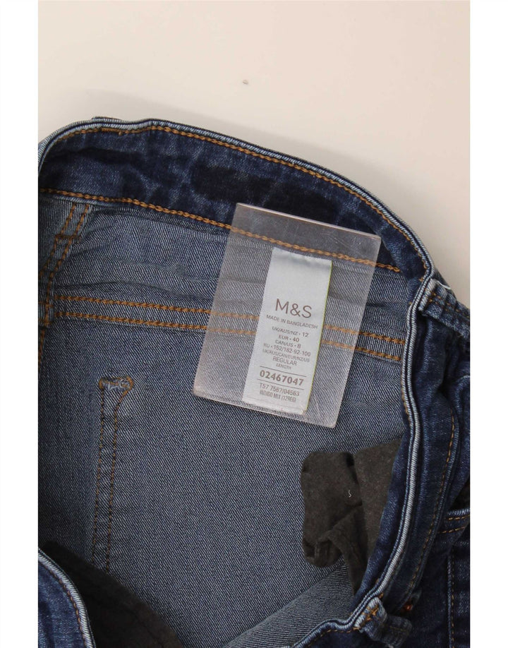Jeans Marks & Spencer feminino rosa bootcut Reino Unido 12 médio W32 L29 algodão azul