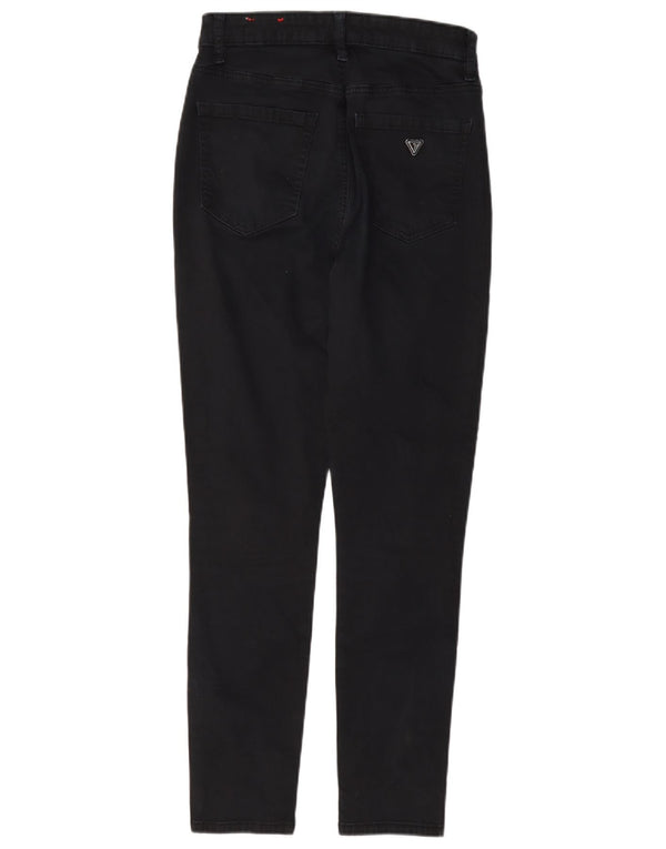 Guess Calça jeans feminina cintura alta W27 L27 algodão preto