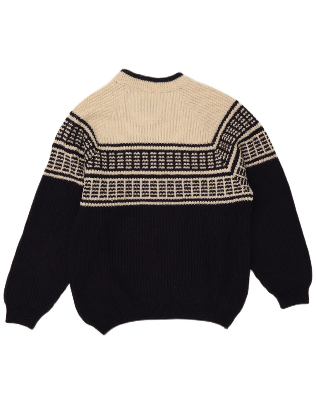 Suéter masculino American System com gola redonda grande bloco colorido azul marinho