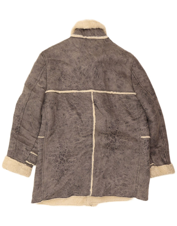 Zara Mens Sherpa Overcoat UK 44 2XL Grey