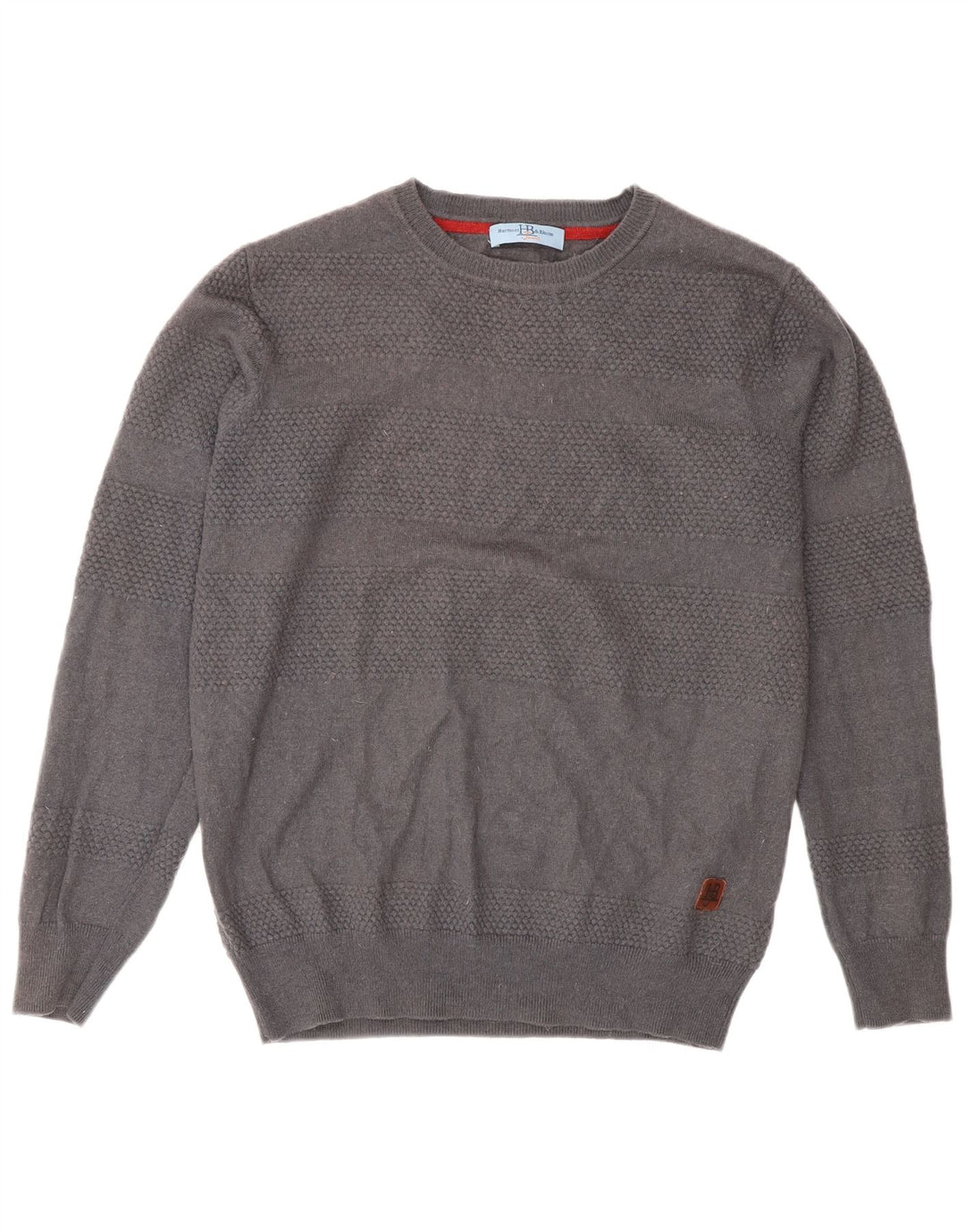 Suéter masculino Harmont & Blaine com gola redonda, lã cinza médio