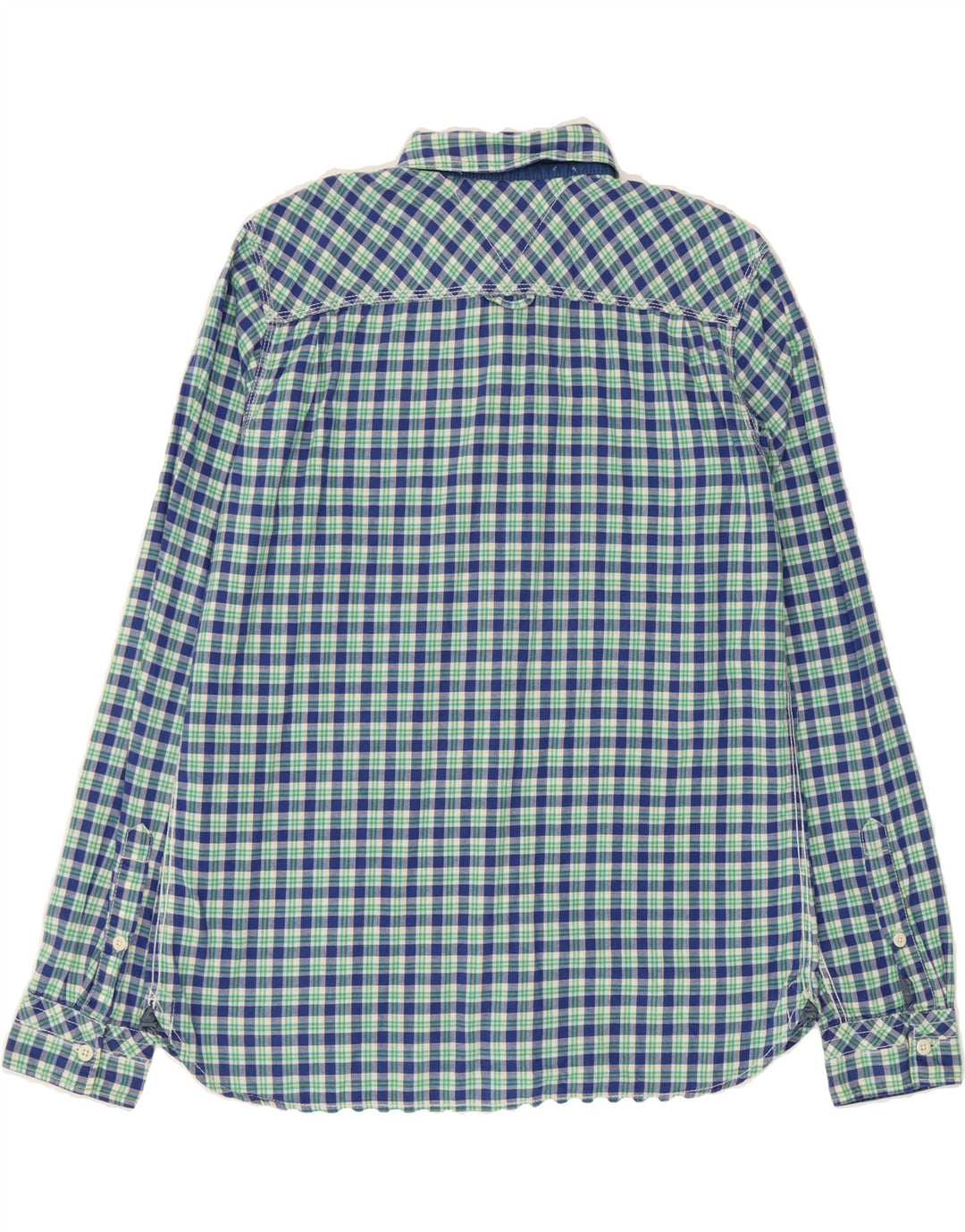 TOMMY HILFIGER Mens Shirt Large Blue Check Cotton Vintage Tommy Hilfiger and Second-Hand Tommy Hilfiger from Messina Hembry 