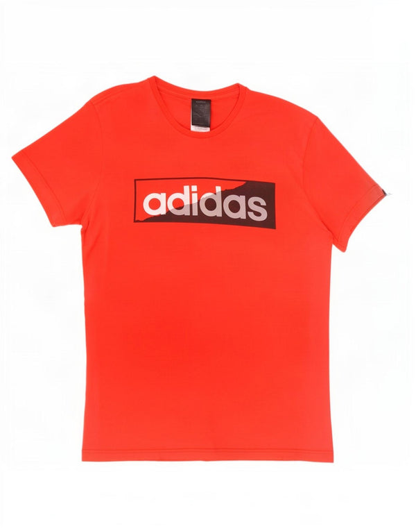 Adidas Mens Graphic T-Shirt Top Pequeno Algodão Vermelho