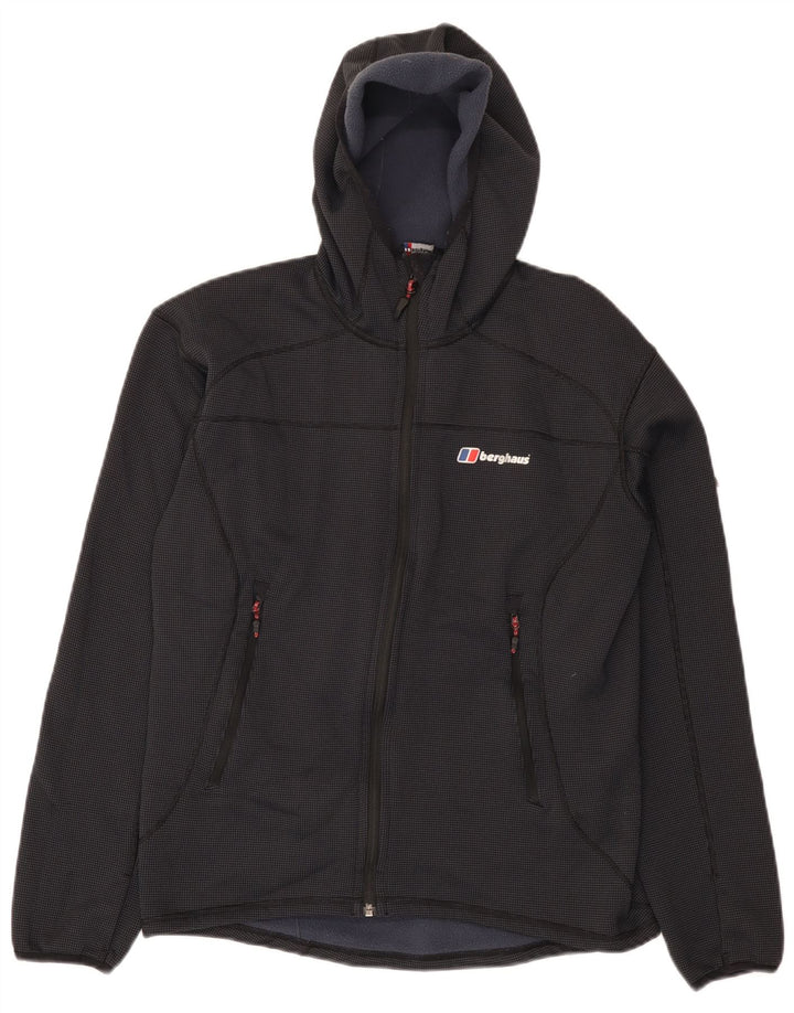 Jaqueta corta-vento masculina Berghaus com capuz UK 38 poliéster azul marinho médio