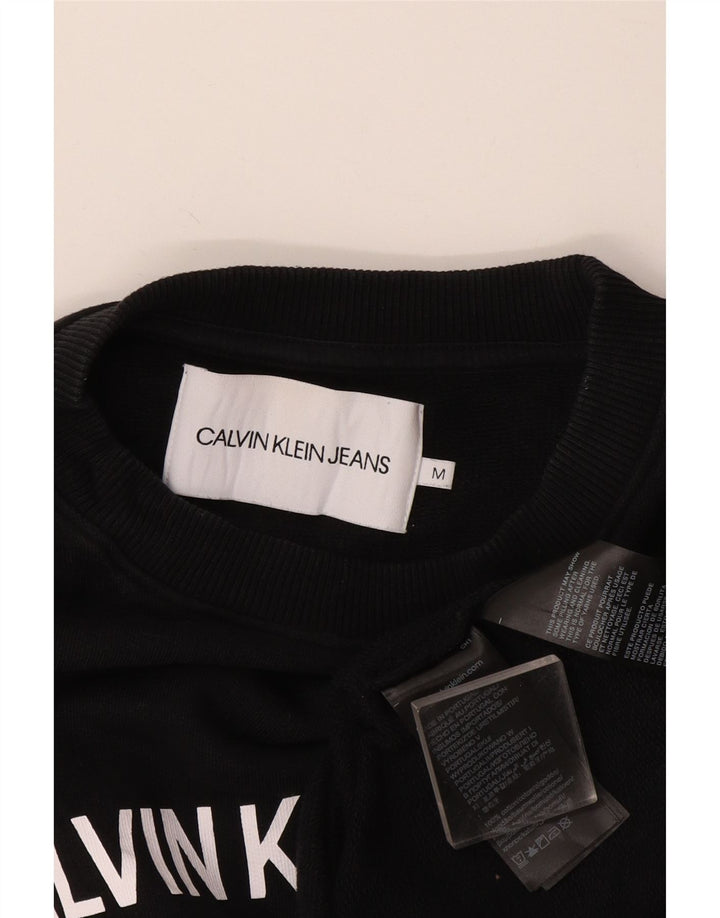 Calvin Klein moletom gráfico masculino jumper médio algodão preto