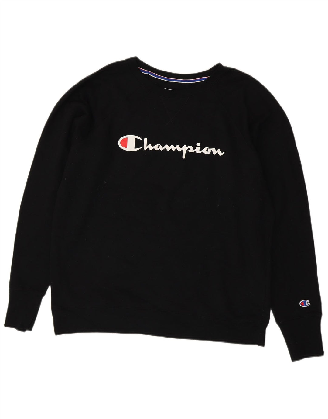 CHAMPION Suéter gráfico feminino com capuz UK 18 XL preto poliéster