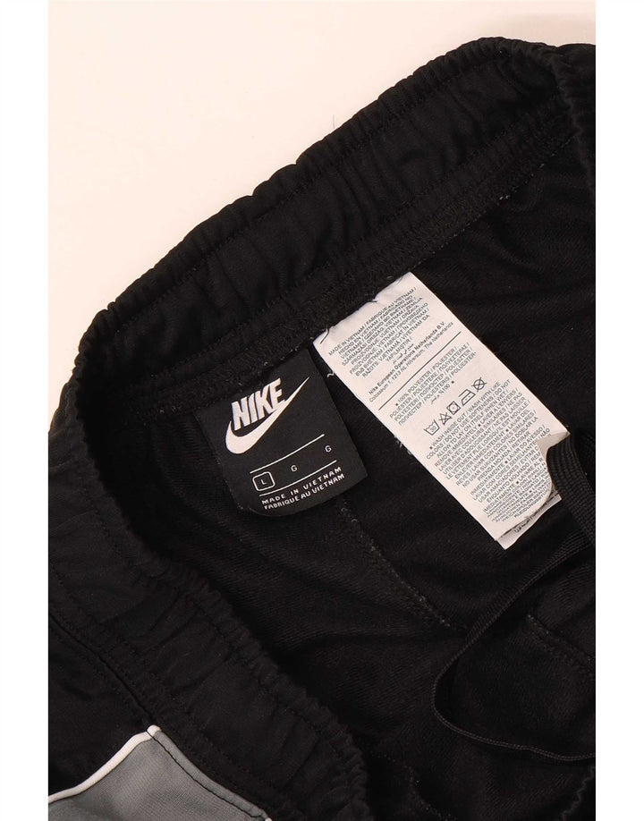 Calça de treino masculina Nike Joggers grande preto colorblock poliéster