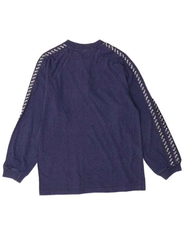 Asics Mens Top Manga Longa Médio Azul Marinho Algodão