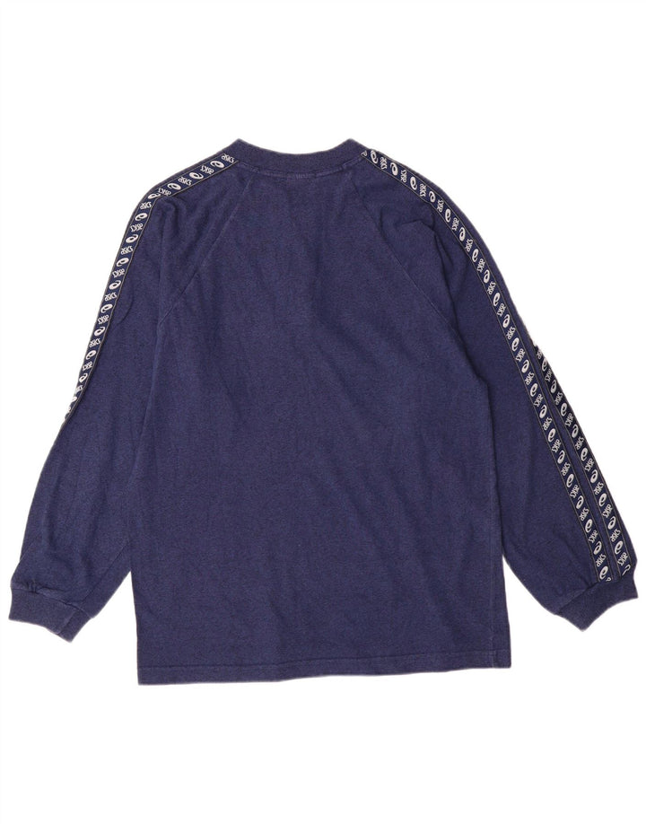 Asics Mens Top Manga Longa Médio Azul Marinho Algodão