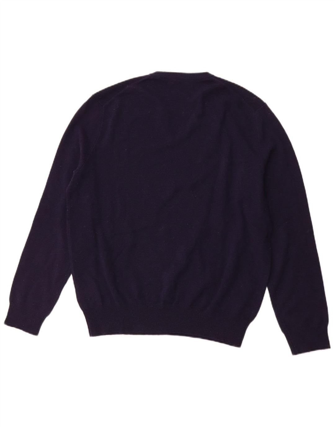 Suéter masculino POLO RALPH LAUREN com decote em V médio azul marinho lã merino