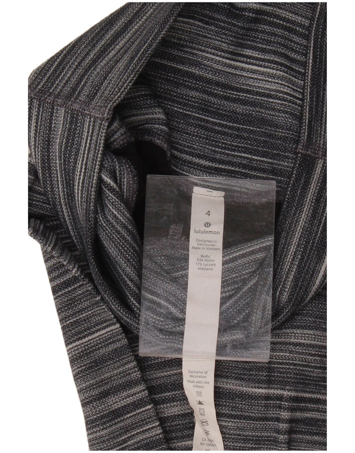 Leggings femininas LULULEMON EUA 4 nylon listrado cinza pequeno