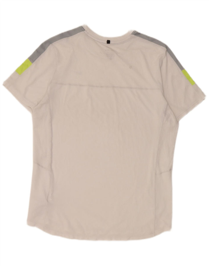 Camiseta masculina Nike Dri Fit Top médio branco colorblock poliéster
