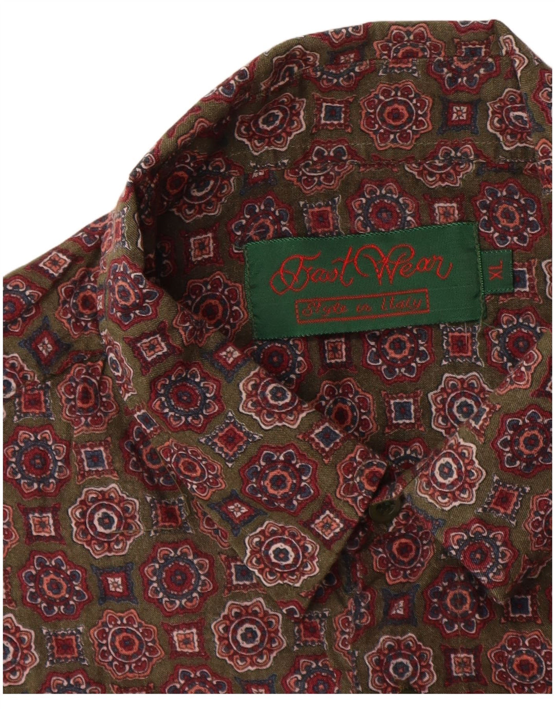 Camisa masculina vintage XL marrom floral rayon