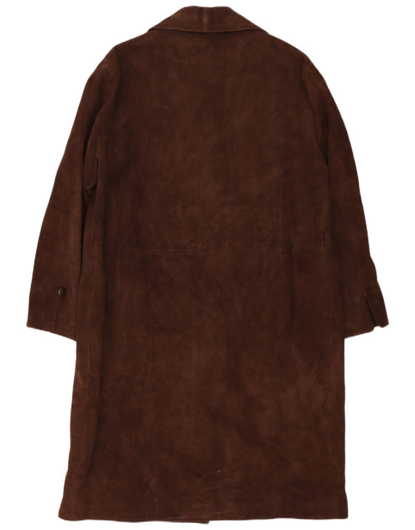 Sobretudo de camurça feminino vintage Reino Unido 12 marrom médio