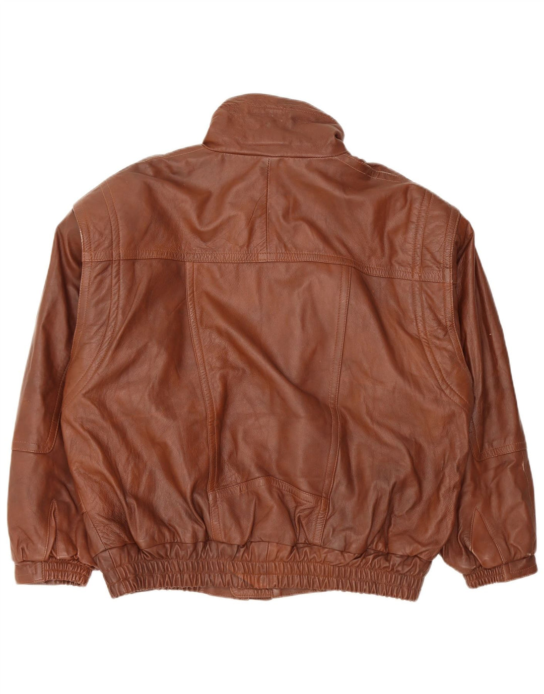 Jaqueta de couro masculina vintage UK 40 grande marrom