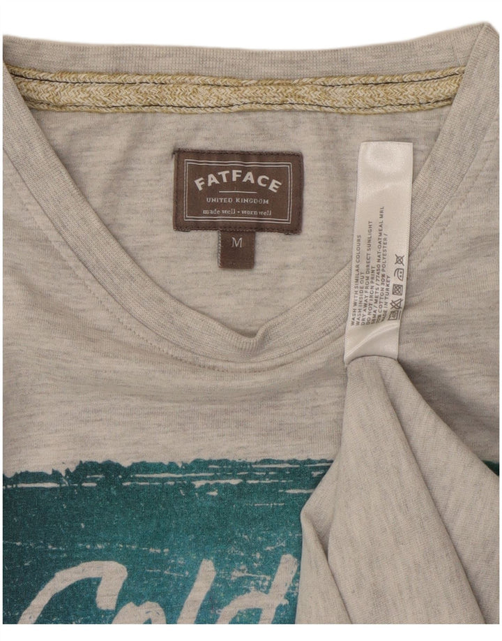 Camiseta gráfica masculina Fat Face Top algodão cinza médio