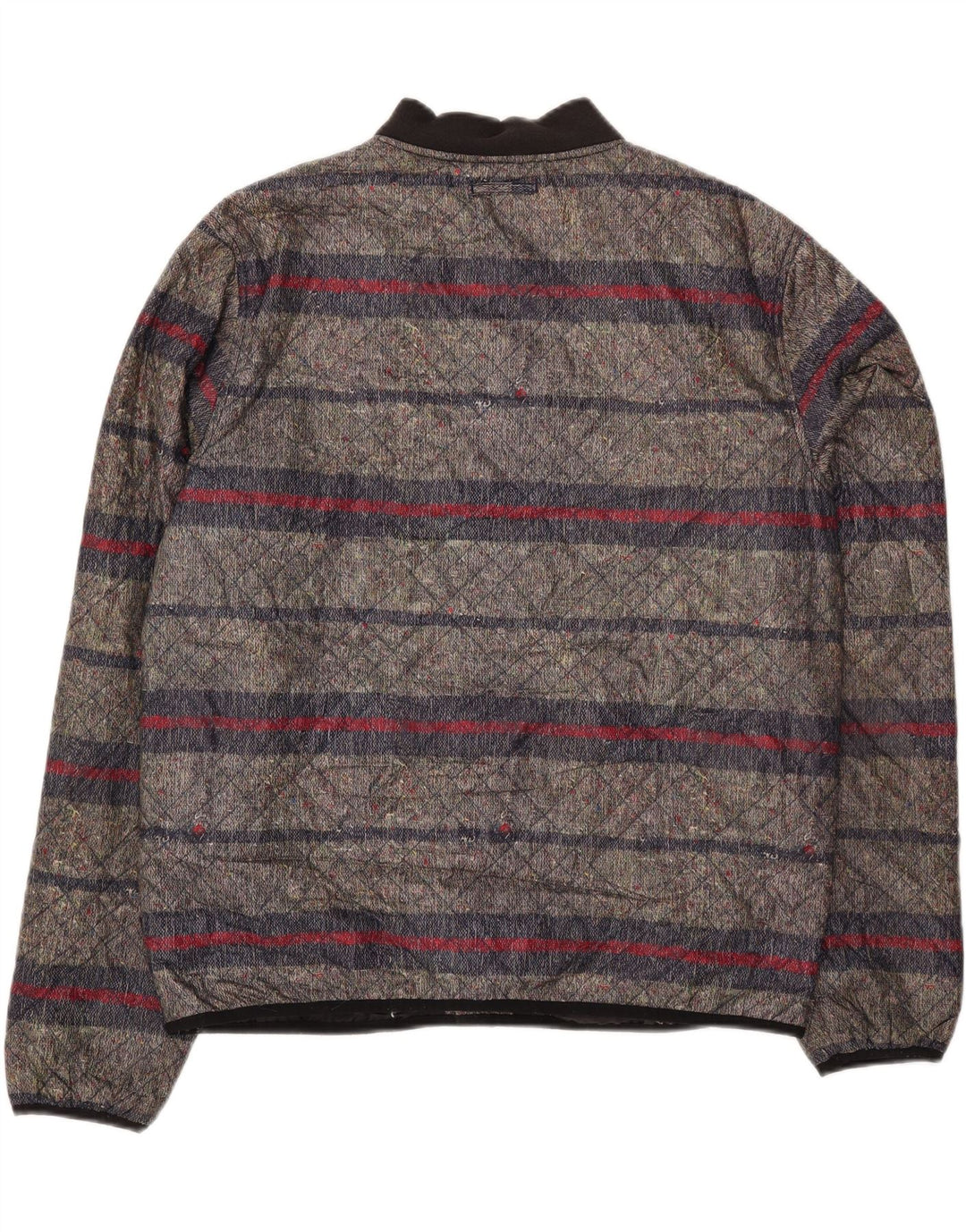 Jaqueta acolchoada masculina Levi's UK 40 grande algodão listrado cinza