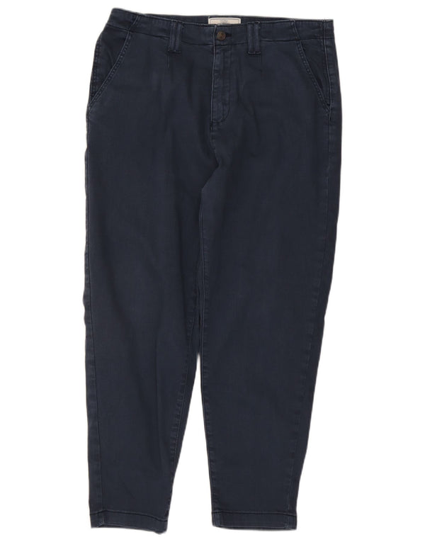 Fat Face Womens Tapered Cropped Trousers UK 14 Large W32 L25 Navy Blue