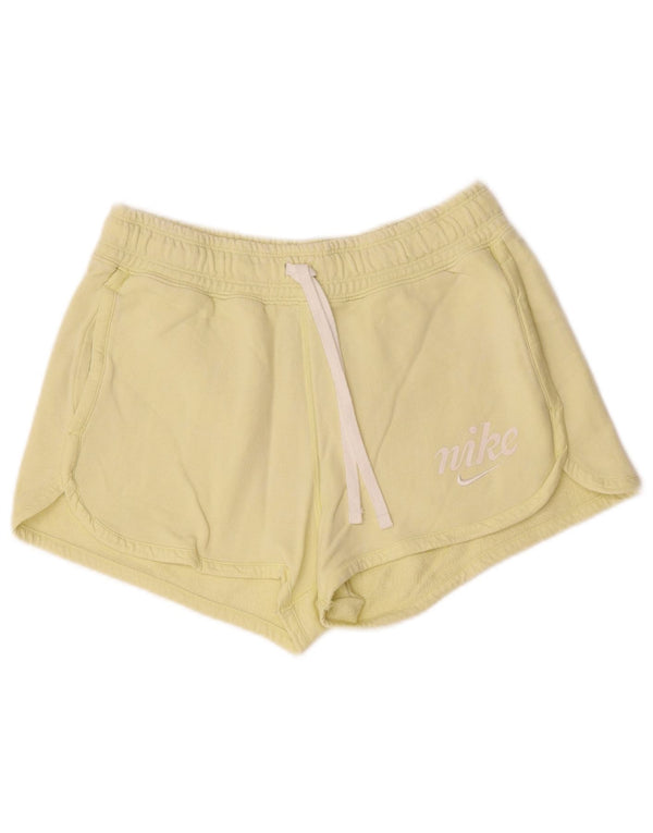Shorts esportivos gráficos femininos Nike UK 10 pequeno algodão amarelo