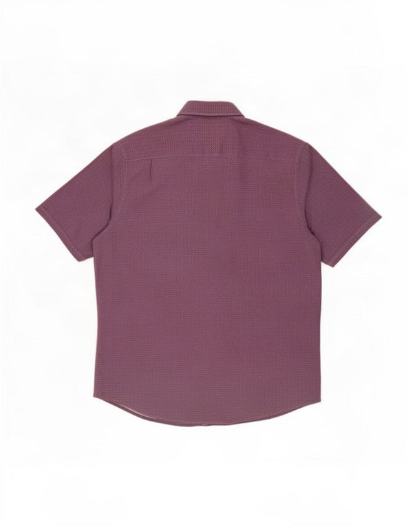 Camisa masculina de manga curta James Pringle XL poliéster geométrico roxo
