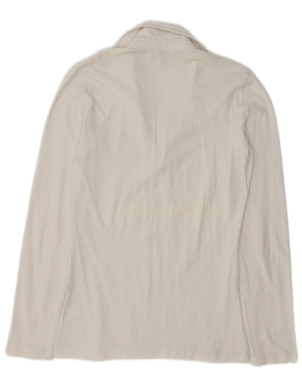 CALVIN KLEIN JEANS Camisa polo feminina de manga comprida Reino Unido 10 algodão branco pequeno