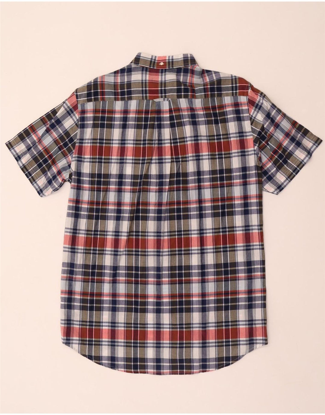Camisa masculina de manga curta Gant tamanho 41/42 16 1/2 grande xadrez multicolorido