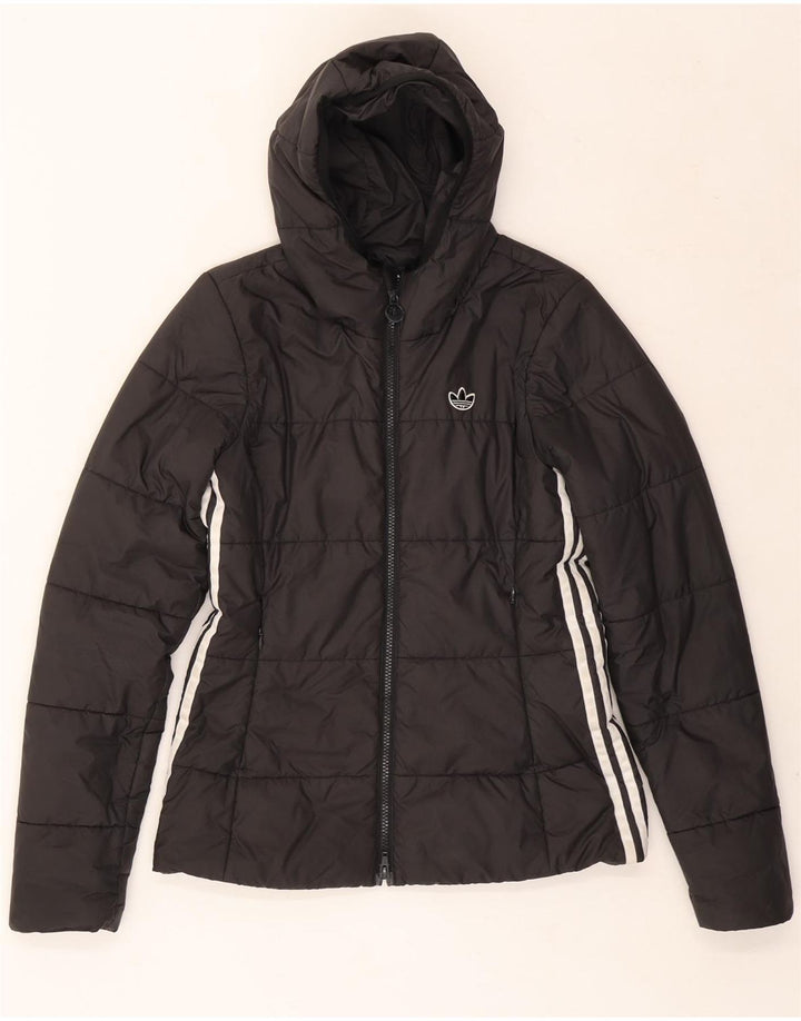 Jaqueta Acolchoada com Capuz Feminino ADIDAS UK 10 Pequeno Poliéster Preto
