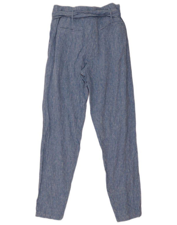 Calça casual feminina de cintura alta Marks & Spencer Reino Unido 8 pequena W29 L31 azul