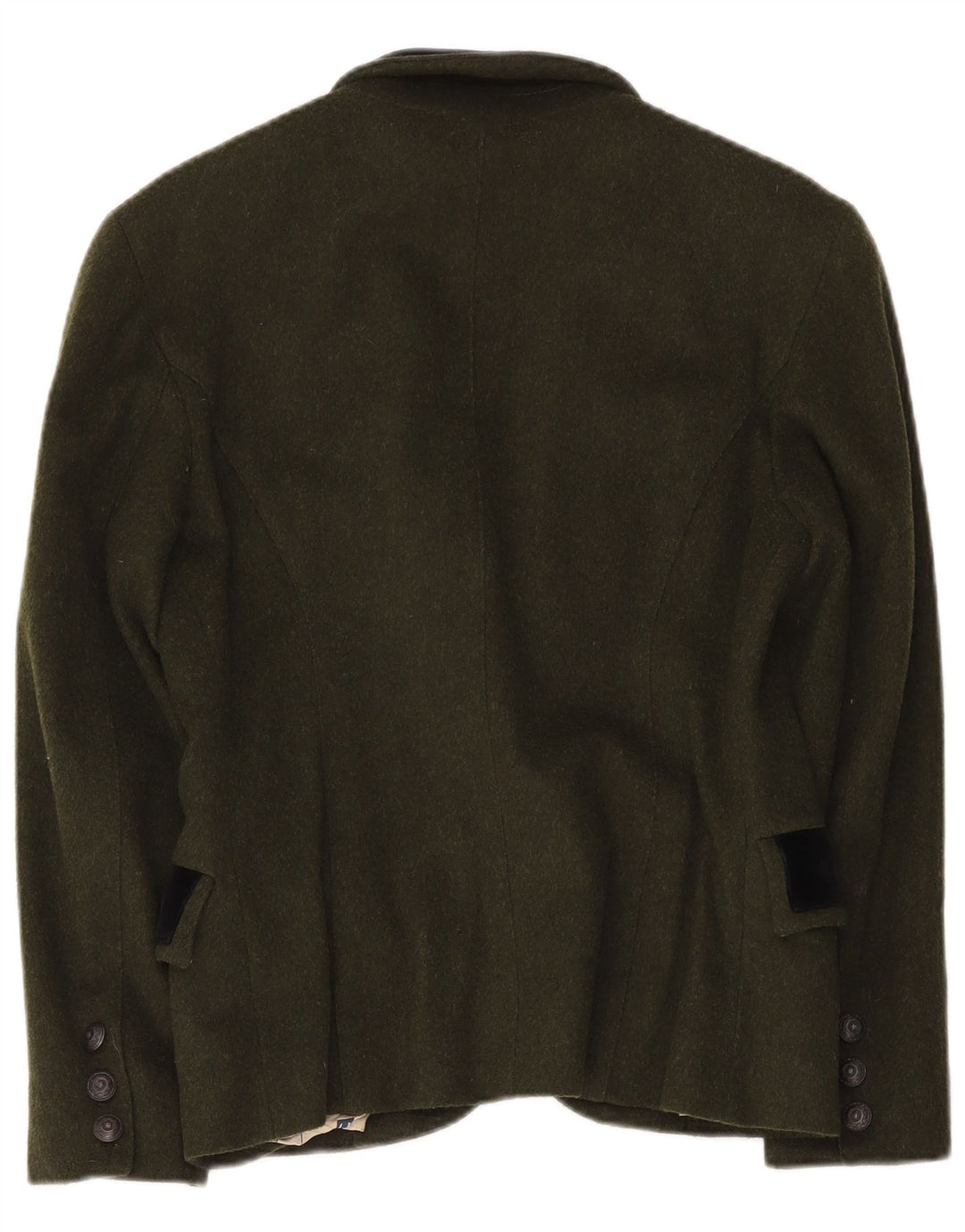 Jaqueta blazer feminina vintage com 1 botão Reino Unido 14 grande bloco cáqui colorido