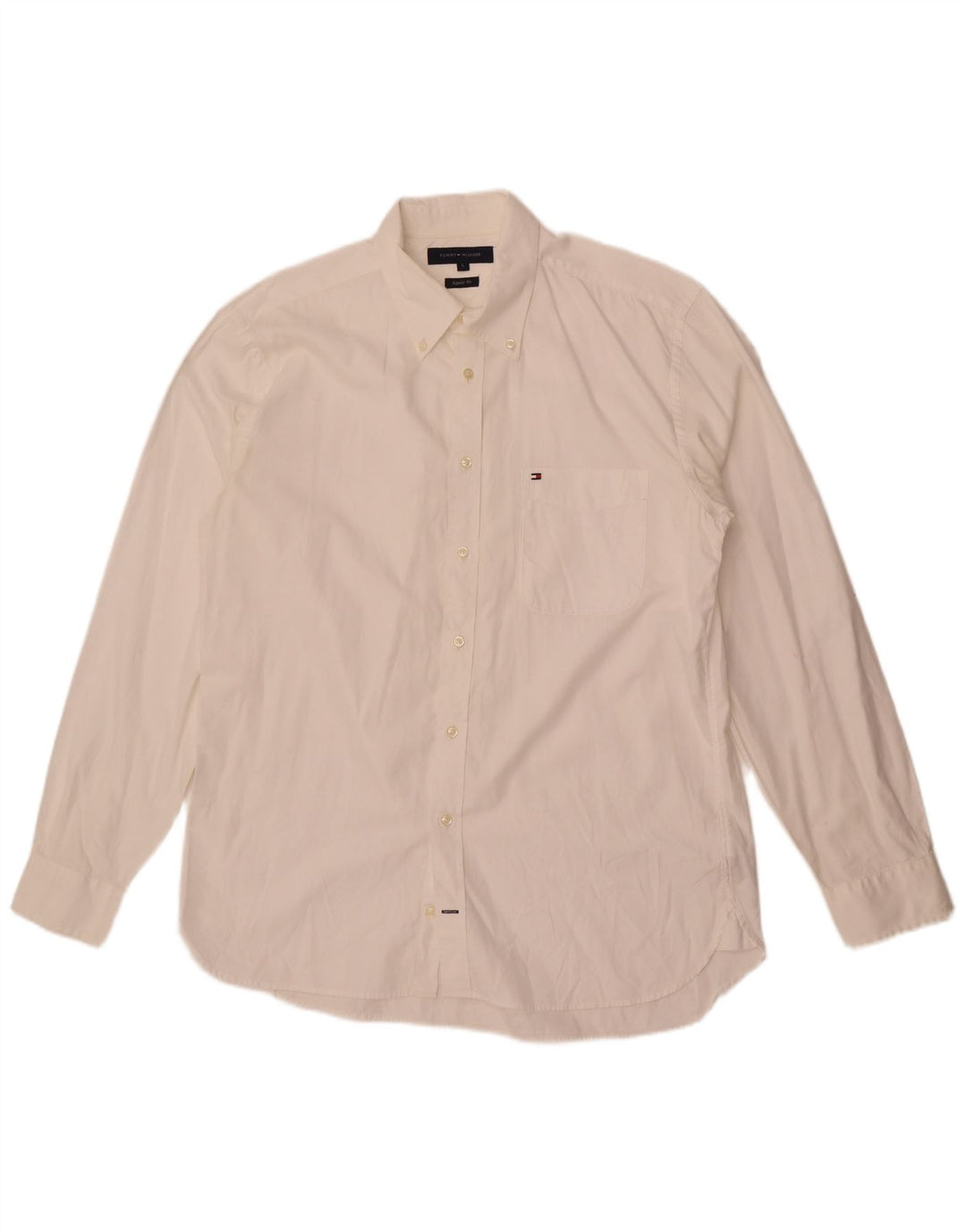 Camisa masculina Tommy Hilfiger Regular Fit grande algodão branco