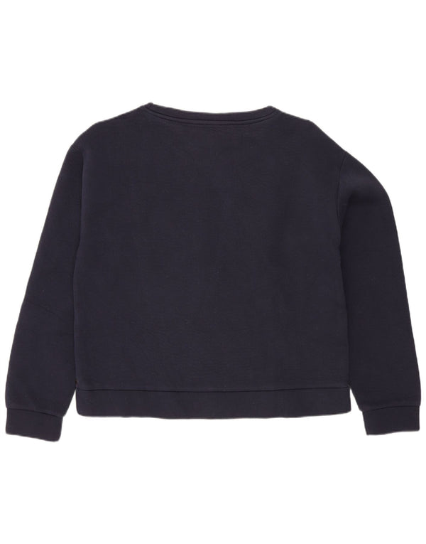 NORTH SAILS moletom feminino jumper UK 10 pequeno algodão azul marinho