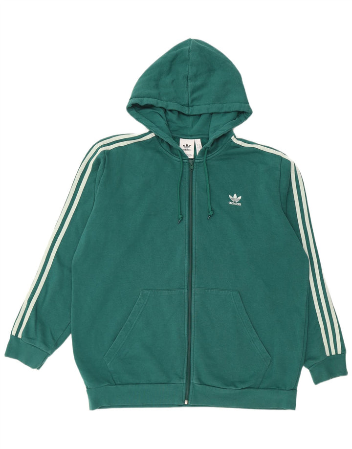 ADIDAS Mens Zip Hoodie Sweater XL Verde Algodão