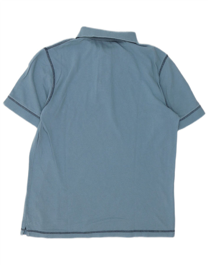 Camisa polo masculina Sun68 de algodão azul médio