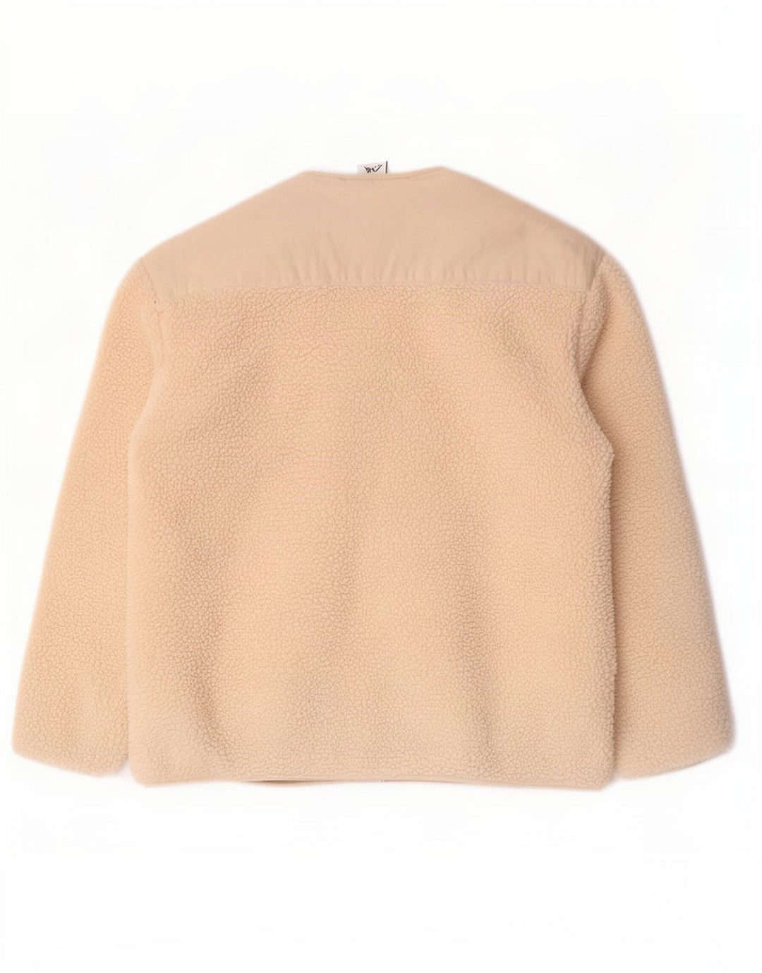Zara Womens Oversized Fleece Jacket UK 10 Pequeno Poliéster Bege