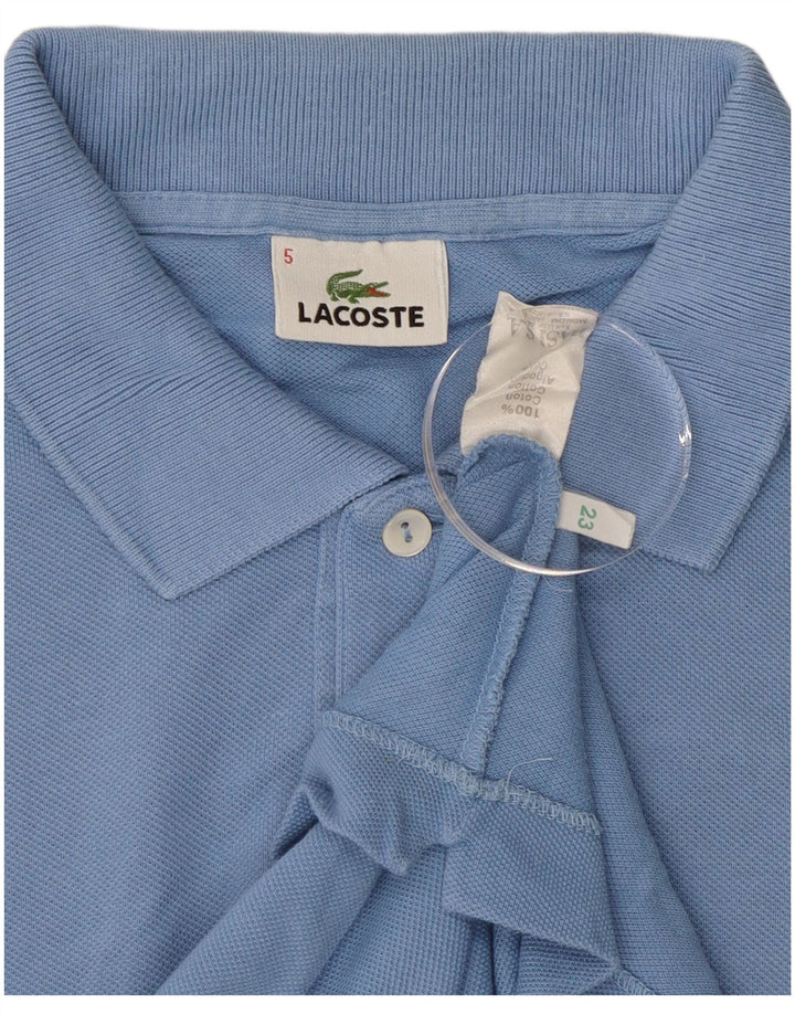 Camisa polo masculina Lacoste tamanho 5 grande algodão azul