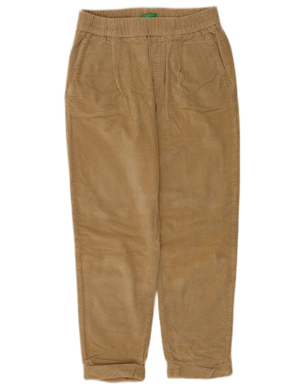 Calça feminina reta de veludo Benetton XS W25 L23 algodão bege