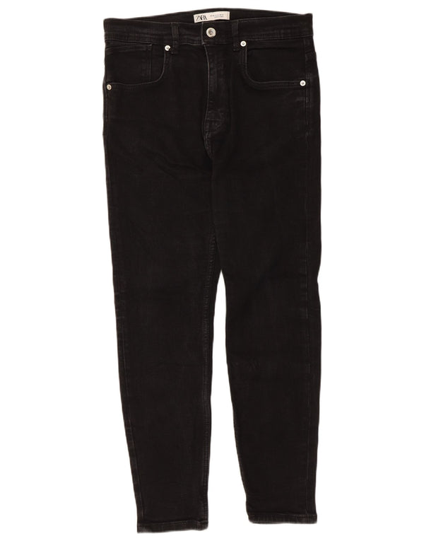 Zara Mens Jeans Cropped EU 40 Médio W31 L25 Preto