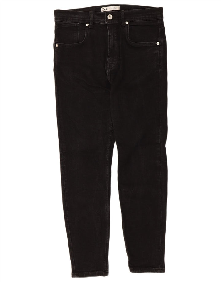Zara Mens Jeans Cropped EU 40 Médio W31 L25 Preto
